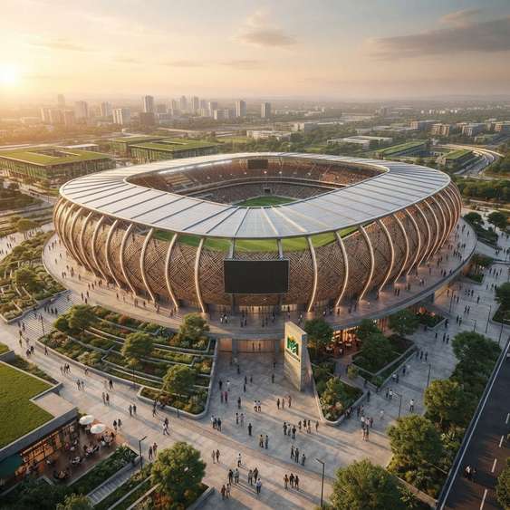 Aerial view of Marigoria Global Stadium and its surrounding grounds