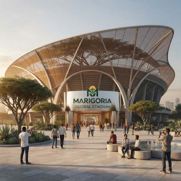 The main entrance of Marigoria Global Stadium